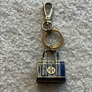 Tory Burch Navy and Gold Key Holder